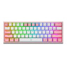 Redragon K617 FIZZ 60% Wired RGB Gaming Keyboard, 61 Keys Compact Mechanical Keyboard w/ White & Pink Mixed-Colored Keycaps, Linear Red Switch, Pro Driver Support